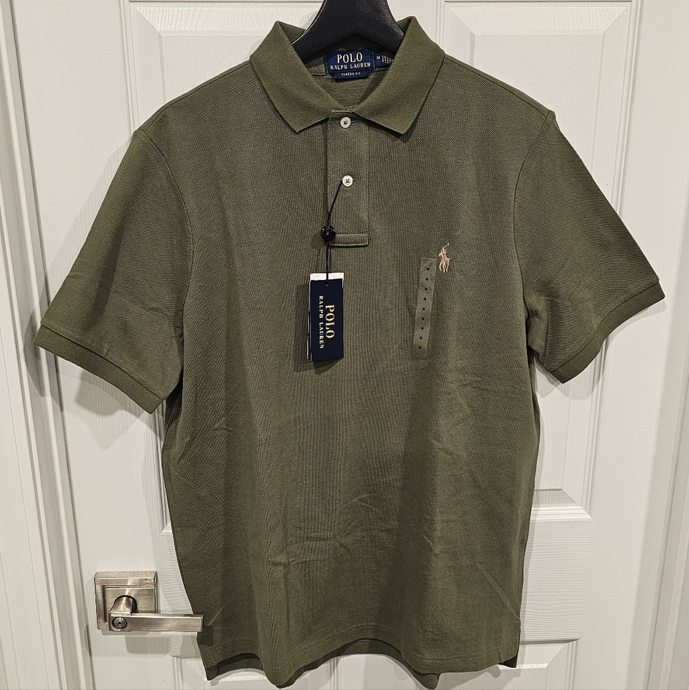 NWT Polo by Ralph Lauren Men's Classoc Fit Olive Green Polo Shirt Size--M